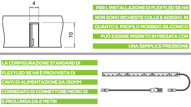 descrizione striscia a led flexyled se h4 domus line